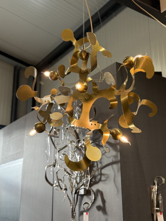 Image 1 of Lampadario Van Egmond Kelp Element in ottone brunito