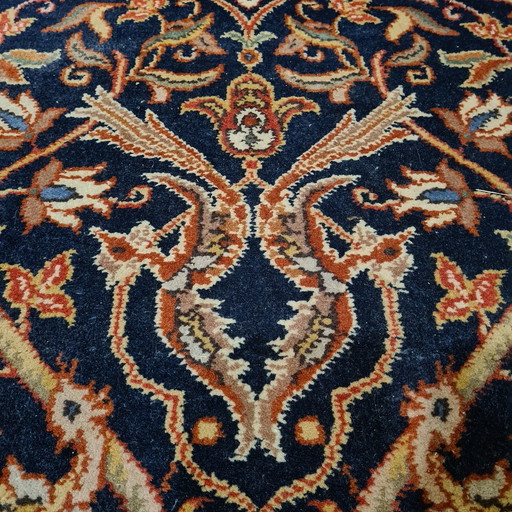 Tapis indien avec mélange de motifs "Isfahan"/"Kechan" années 1980