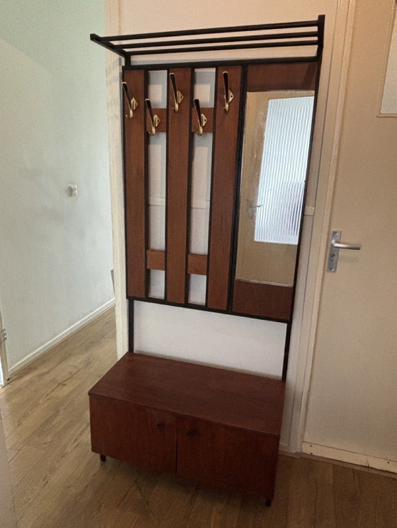 Image 1 of Vintage Mid - Century Coat Stand With Seat/Cabinet.