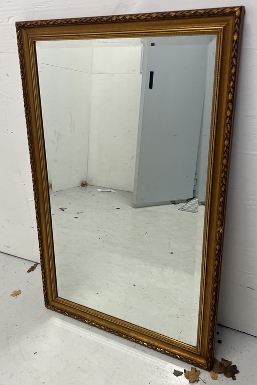 Antique Mirror with Gold-Colored Frame