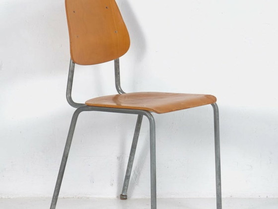 Industrial style chair (c.1950) – Dining chairs, Wood, Metal, Industrieel (photo 2 of 9)