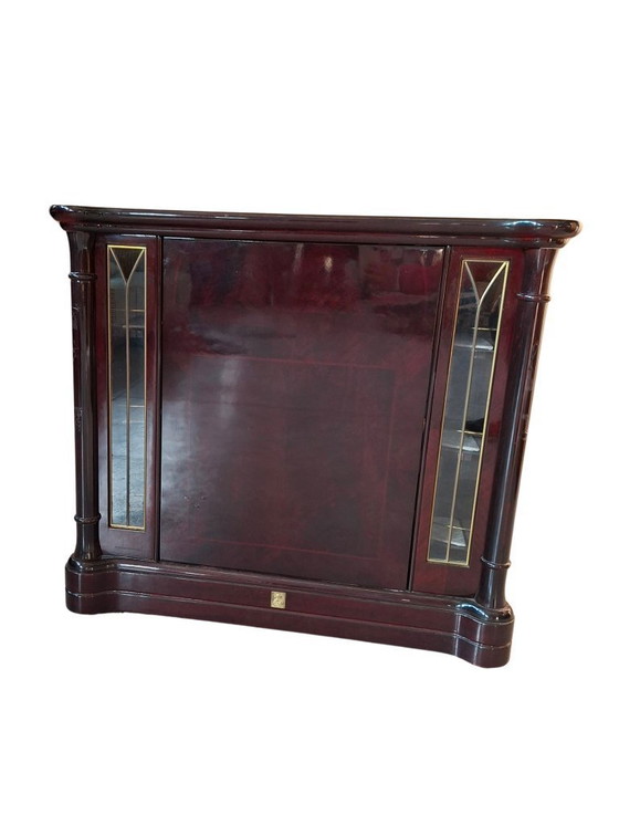 Image 1 of Zeldzame jaren '70 "MASTRO CAPPELLINI" mahoniehouten draaibare barkast