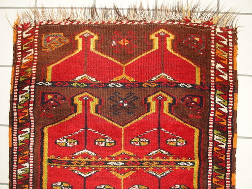 Handgemaakt antiek Turks Yastik-tapijt, verzamelobject, 76 cm x 190 cm, jaren 1920 -1C283