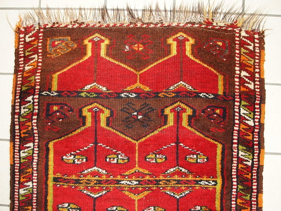 Image 1 of Handgemaakt antiek Turks Yastik-tapijt, verzamelobject, 76 cm x 190 cm, jaren 1920 -1C283
