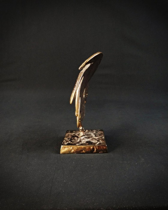 Image 1 of Yves Lohé "Cocorico" sujeto zoomorfo en bronce con pátina dorada de los años 90