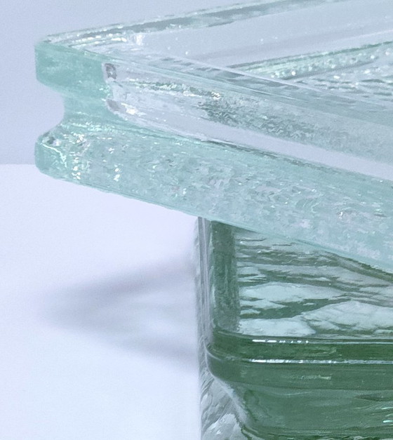 Image 1 of zwei Schmucktabletts aus Glas in Kopfsteinpflasterform aus den 1970er Jahren