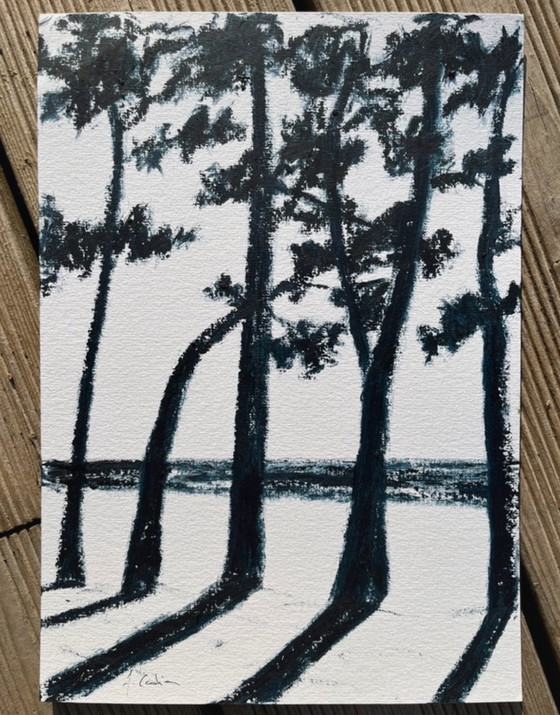 Image 1 of Oil painting stick on 30x21 cm paper