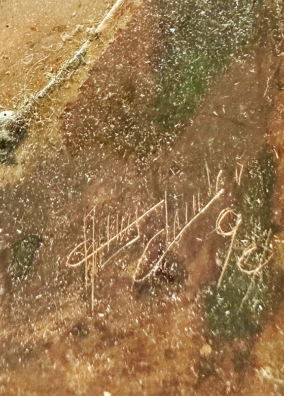 Image 1 of Avantgardistische Porträtskulptur aus geflammtem Metall. Deutschland, 1990er Jahre.