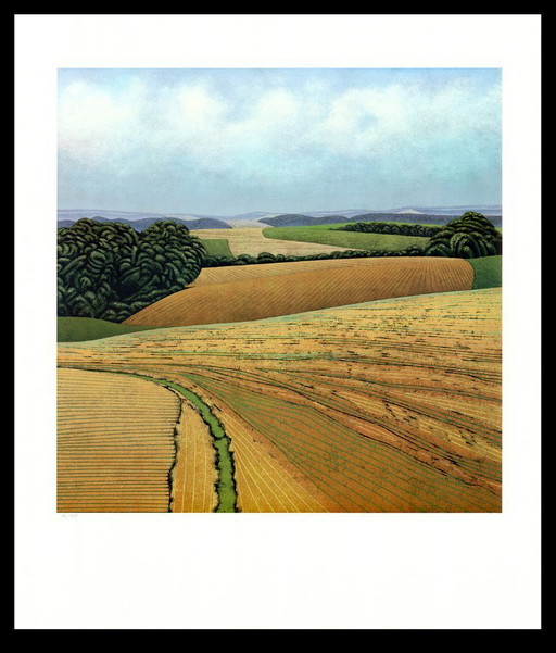Taubert, Gerhard - Hilly landscape - Color offset lithograph