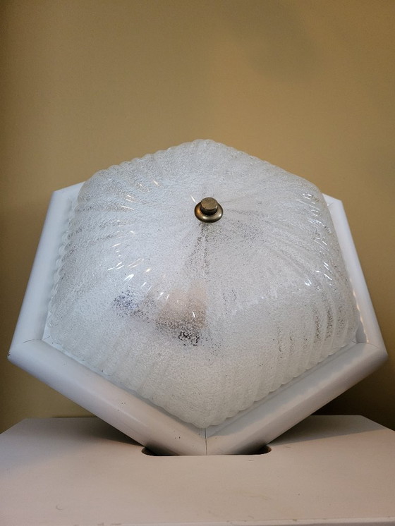 Image 1 of Lampe en verre Iceglass vintage style Hollywood, milieu du siècle