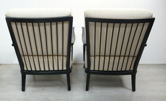 Image 1 of 50s Lounge Chair Gianni Songia Italy, White + Black Mid - Century