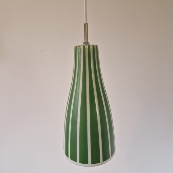 Image 1 of Lampada a sospensione in vetro vintage lampada a sospensione verde