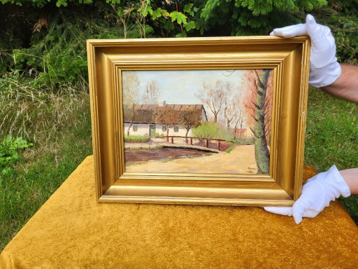 Original Double-Sided Oil Painting - Mid-Century
