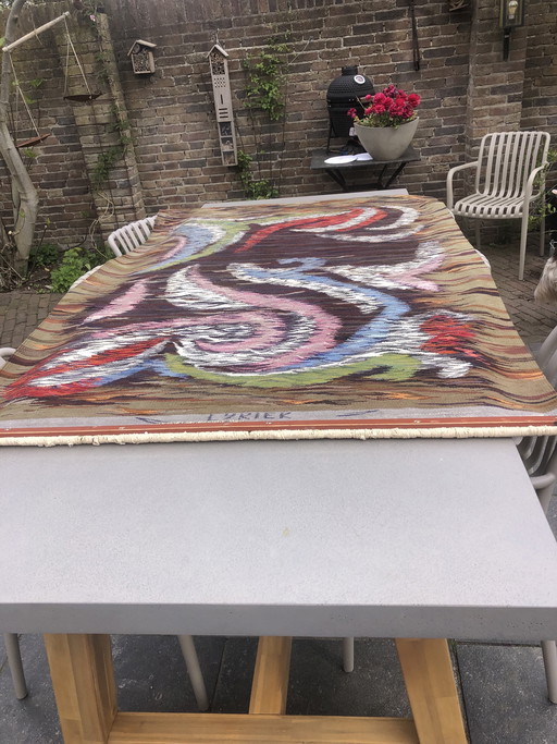 Handgeknoopt vintage wandkleed