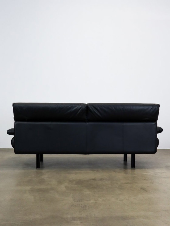 Image 1 of Vintage Alanda Sofa Black Leather 210cm by Paolo Piva for B&B Italia 1980s