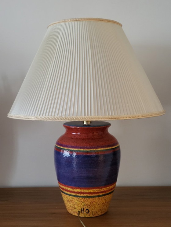 Image 1 of Hubert Olivier lamp in multicolored ceramic, France, 1980