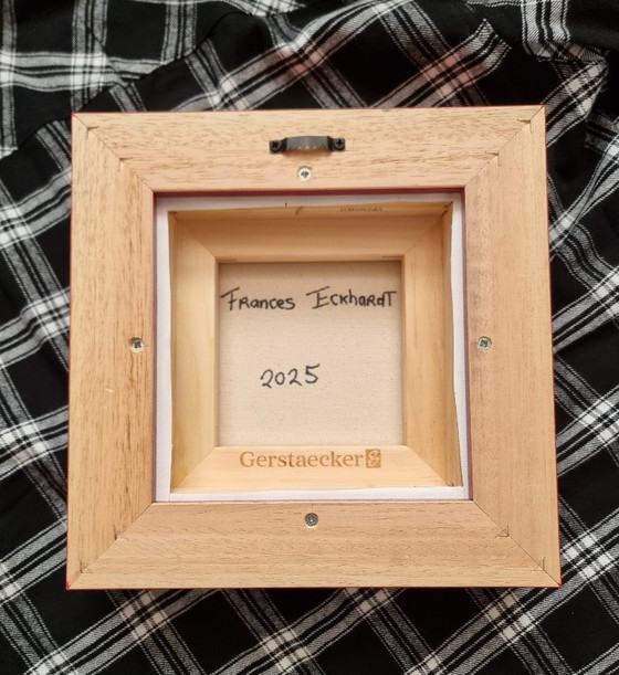 Image 1 of Frances Eckhardt - 24x24 cm handmade graphic artwork check tartan design modern painting no. 6