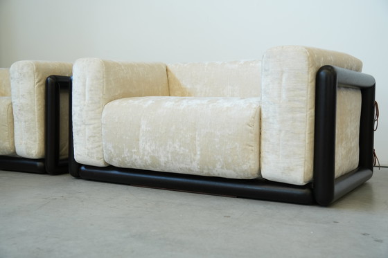 Image 1 of 1973 "Cornaro" Sofa & Fauteuil Set door Carlo Scarpa voor Gavina - Iconisch Italiaans Modernistisch Ontwerp