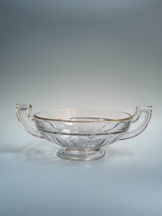 Image 1 of Val Saint Lambert - Bol Art Déco - Luxval - Décoration dorée