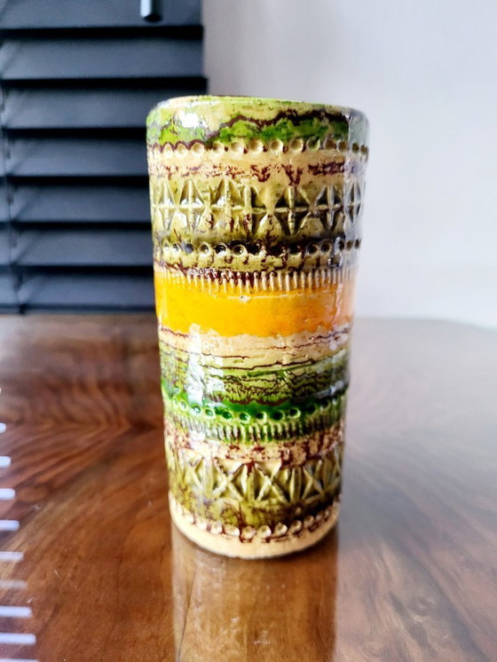 Image 1 of Vase Bitossi, céramique émaillée, décor Riminini, Aldo Londi, années 1960, Italie