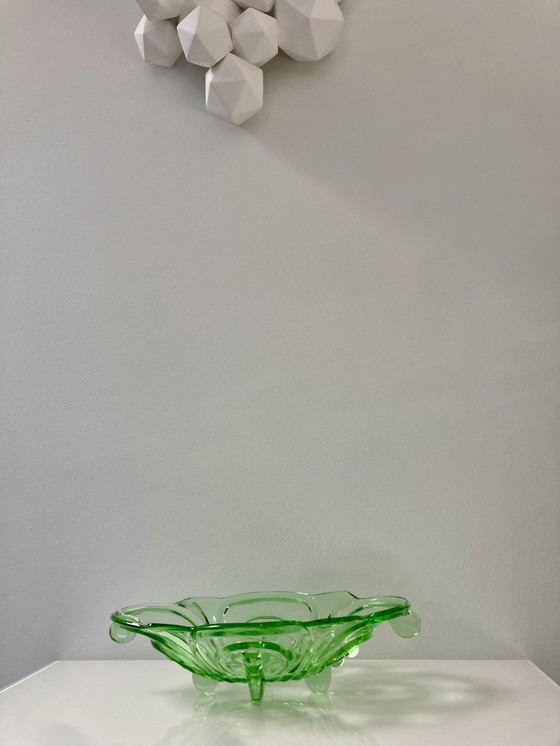 Image 1 of Grüne Art-Deco-Schale (1935), Modell Irene von Walther & Sohne