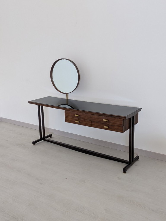 Image 1 of Dassi - Vittorio Dassi - Service table - Crystal, Wood, Brass - Dressing table with mirror