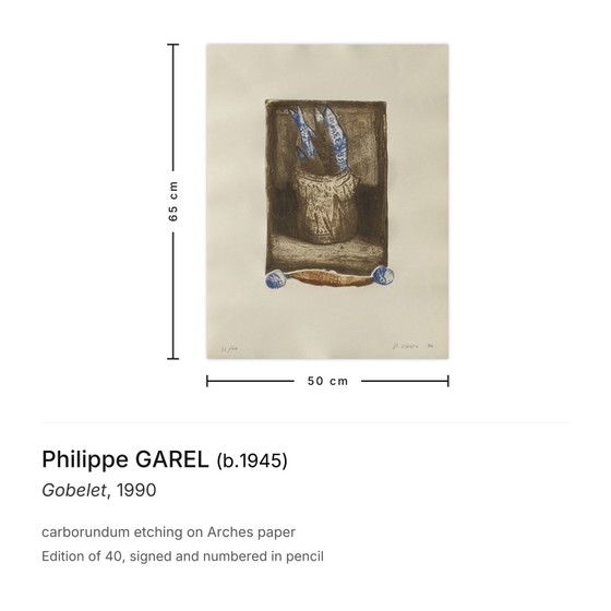 Image 1 of Philippe GAREL Gobelet Signierte Carborundum-Radierung 1990