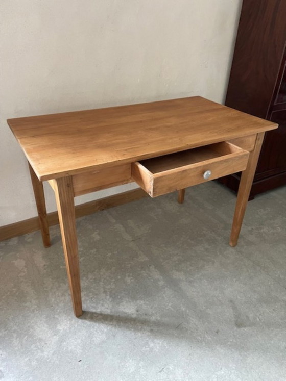 Tavolo da fattoria con cassetto – Tavoli da pranzo, Metallo, Legno (photo 4 of 5)