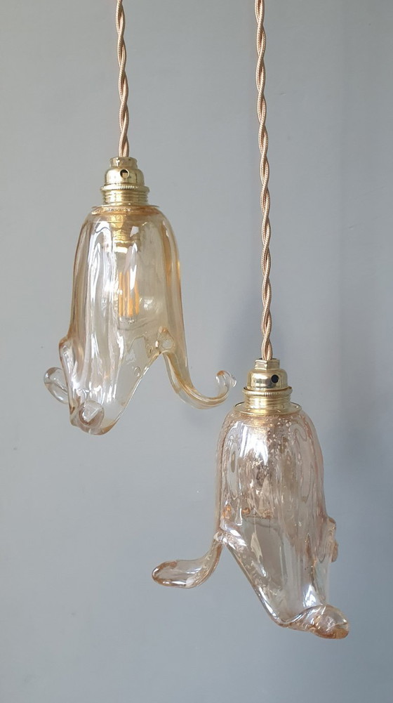 Image 1 of Set di 2 lampade a sospensione vintage di Murano - Italia - Murano