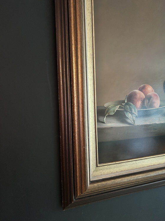 Image 1 of Natura morta originale – Wil Smits – olio su tela – 86 × 66 cm (103 × 83 cm inclusa cornice) – ca. 2000