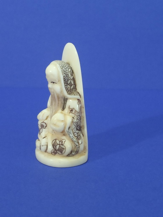 Image 1 of Ivory netsuke from Fukurokuju