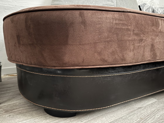 Image 1 of High-end designer lounge sofa – Italian luxury, leather & fabric, extra deep seating comfort