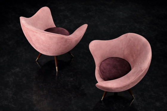 Image 1 of Vintage Mid-Century Space Age Velours Loungeset van Paged, 1972, set van 3