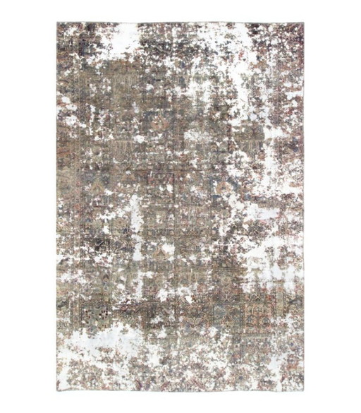 Alfombra Oriental Anudada a Mano Vintage Art Clásico & Diseño en Relieve 276 x 187 cm Color Beige, Marrón