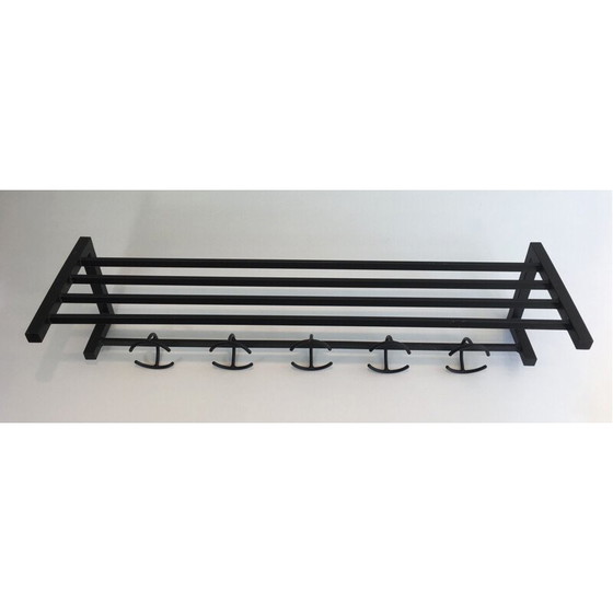 Image 1 of Vintage Blackened Metal Coat Rack, 1950