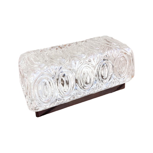 Glazen plafondlamp, wandlamp, HP Leuchten, Duitsland, 1970