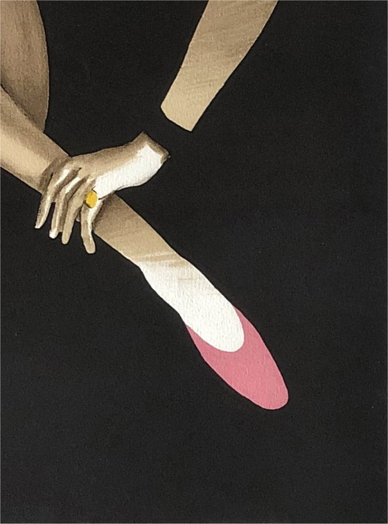 Image 1 of Bernard Villemot – BALLY “La Femme en Noir” – Litografía original, 1982