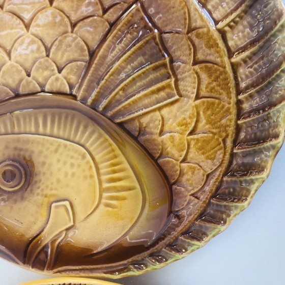 Image 1 of Lot de deux plats poissons Sarreguemines 