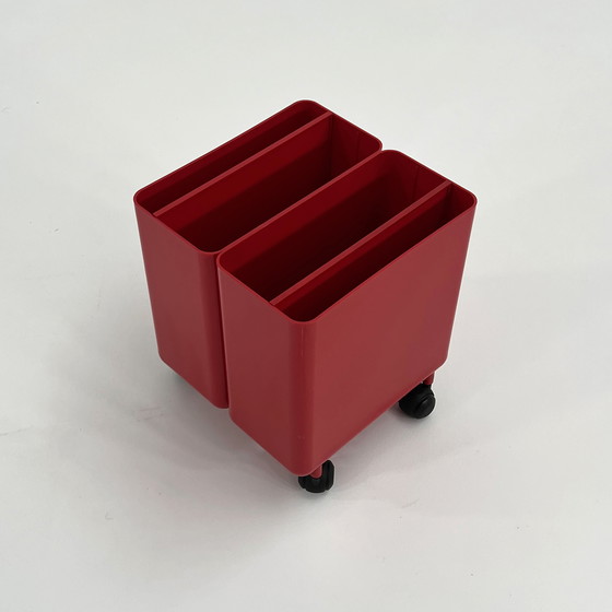 Image 1 of Red File Holder On Wheels By Georges Coslin For Longato, 1960S