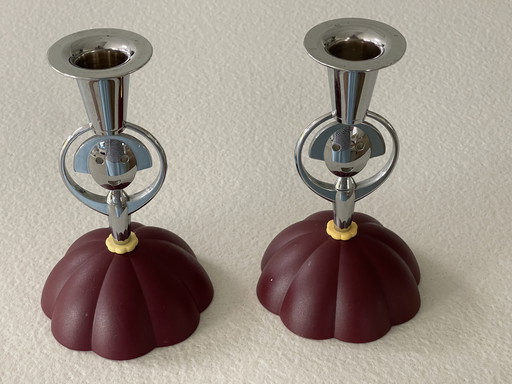 Alessi Anna candlesticks bordeaux