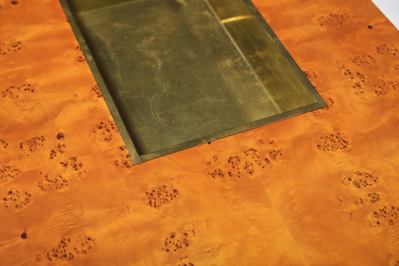 Image 1 of Table basse vintage Alveo en bois de ronce Attribué à Willy Rizzo par Mario Sabot, Italie