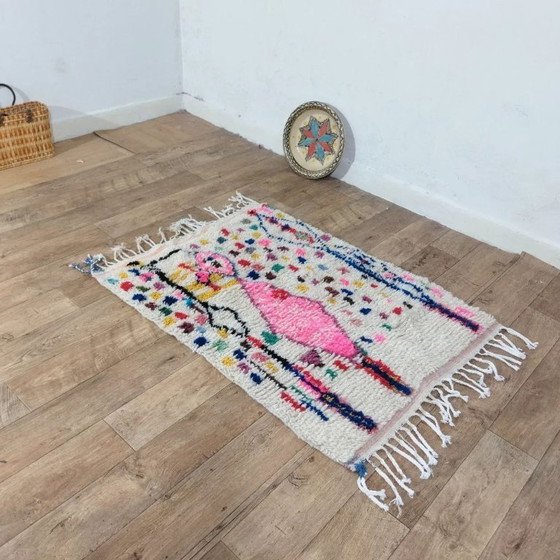 Image 1 of Tapis Azilal en laine naturelle colorée – Tissé à la main (130×97 cm)