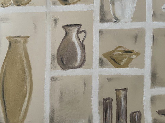 Image 1 of Natura morta firmata a pastello, laboratorio di ceramica in Marocco