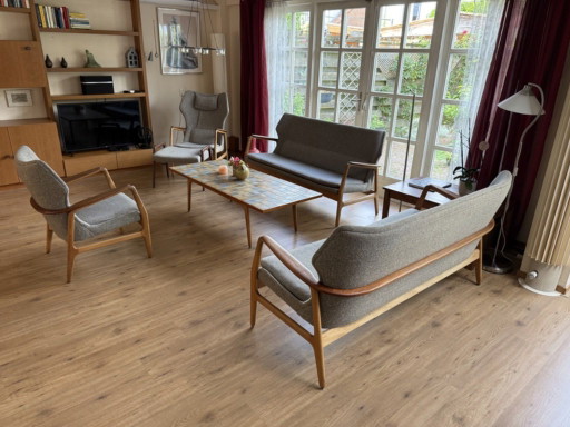 Bovenkamp Madsen & Schubell Mid-Century Design Teak Seating Set with Coffee Table