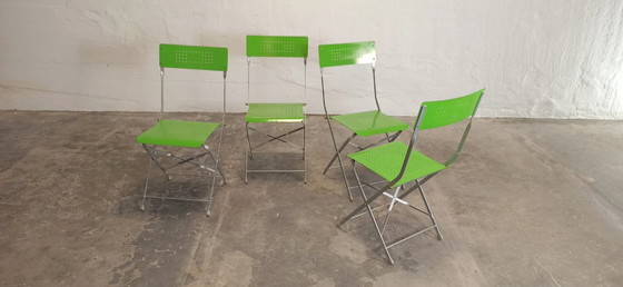 Image 1 of 4 chaises pliantes de jardin en métal