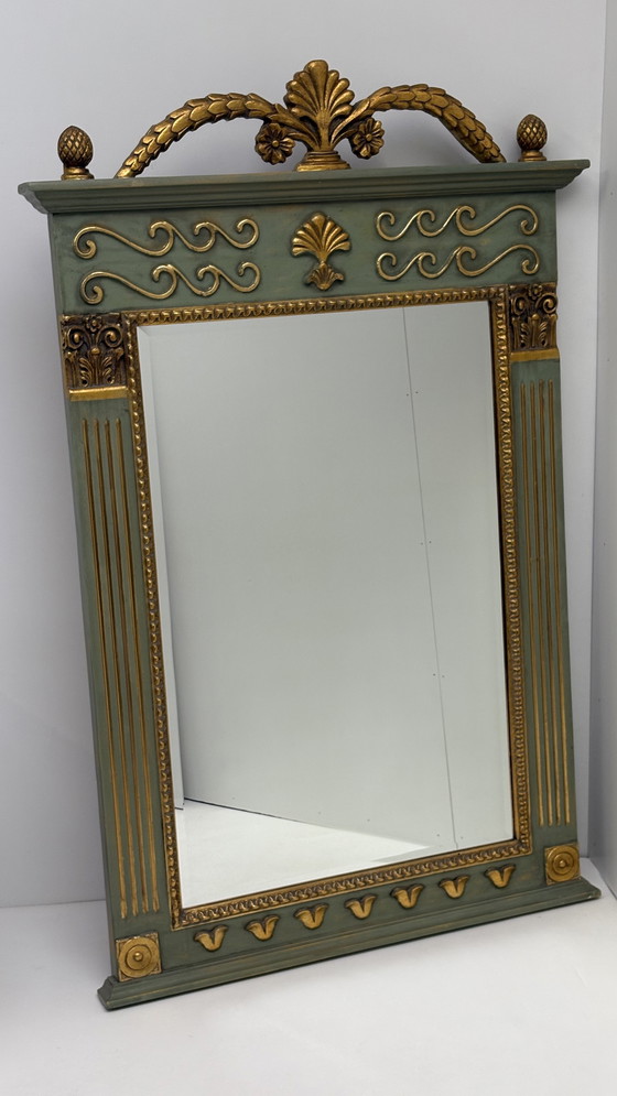 Image 1 of Vintage facet geslepen schouwspiegel Verno Collections goud mint XL