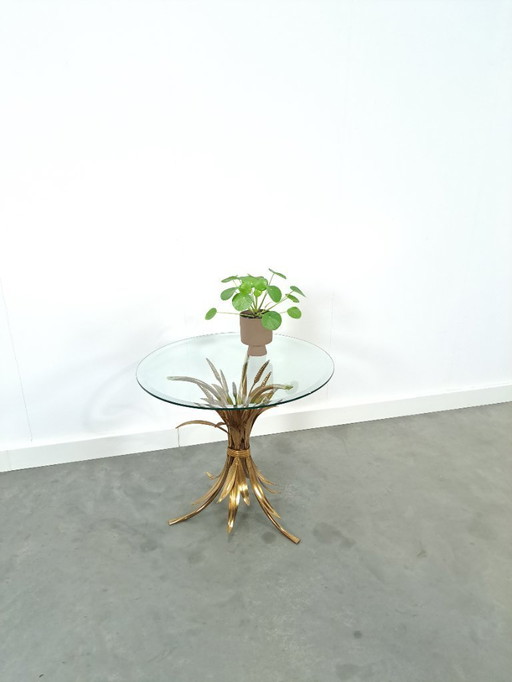 Tavolo rotondo in mais Hans Kögl con piano in vetro