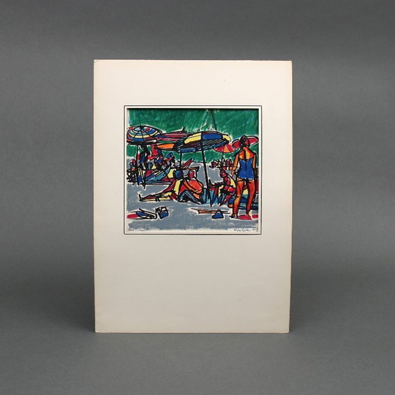 Image 1 of Willem Zwiers (1922-2019) - Cavi beach- Italy - 1957 - mixed media on paper