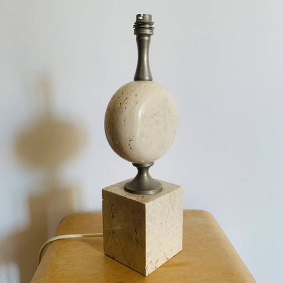 Philippe Barbier Travertin-Lampenfuß – 1970er Jahre – Tischlampen, Stone (photo 6 of 12)
