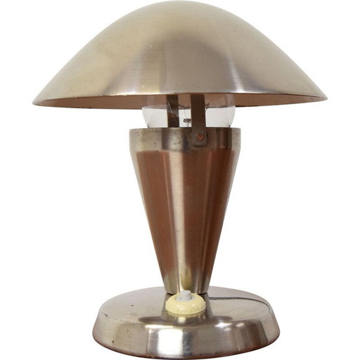 Vintage chromen Bauhaus tafellamp, Tsjecho-Slowakije 1930